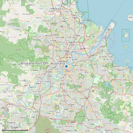 Map of Brisbane Port Off., Australia Tide Prediction Station