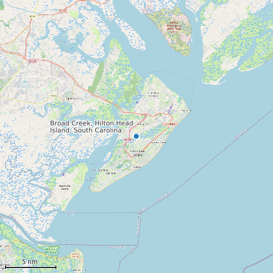 Map of Broad Creek, Hilton Head Island, South Carolina Tide Prediction Station