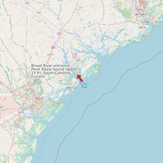 Broad River entrance, Point Royal Sound (depth 15 ft), South Carolina Current map