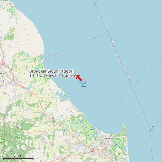 Map of Broadkill Slough (depth 14 ft), Delaware Current Prediction Station