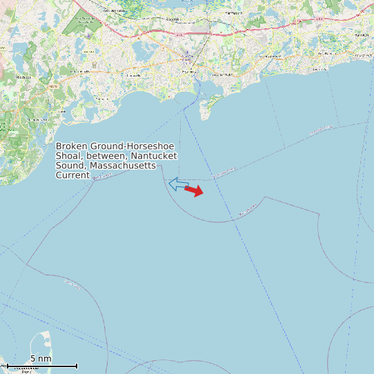 Map of Broken Ground-Horseshoe Shoal, between, Nantucket Sound, Massachusetts Current Prediction Station