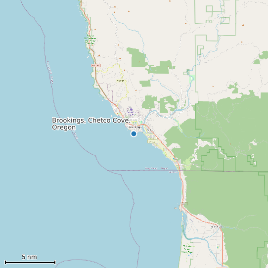 Map of Brookings, Chetco Cove, Oregon Tide Prediction Station