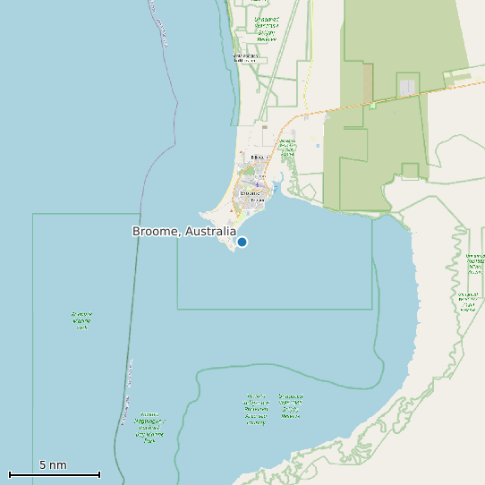 Map of Broome, Australia Tide Prediction Station