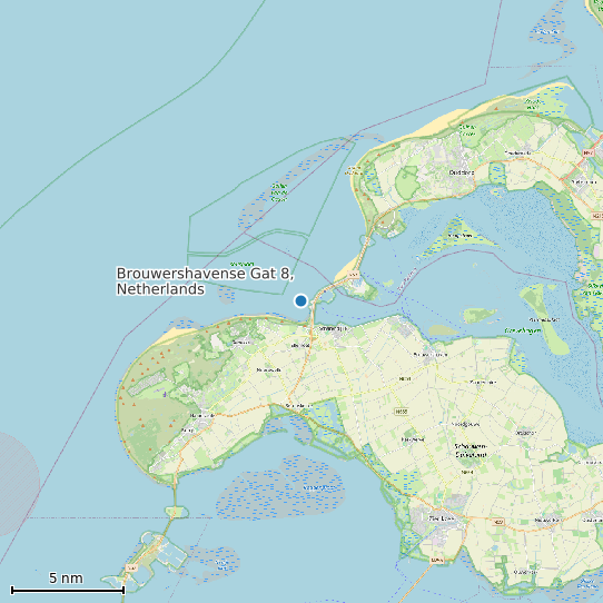 Map of Brouwershavense Gat 8, Netherlands Tide Prediction Station