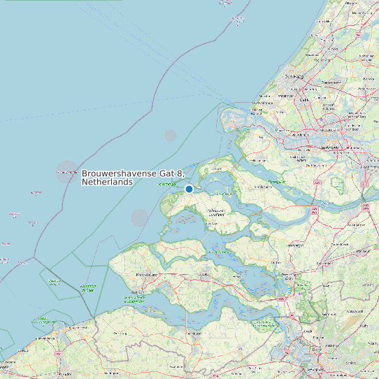 Map of Brouwershavense Gat 8, Netherlands Tide Prediction Station