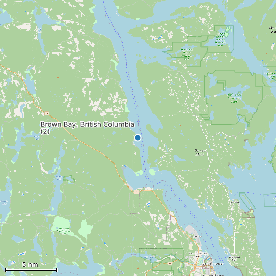 Map of Brown Bay, British Columbia (2) Tide Prediction Station