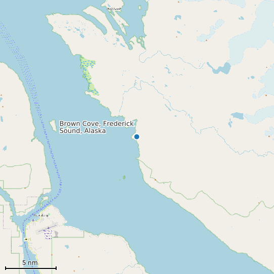 Map of Brown Cove, Frederick Sound, Alaska Tide Prediction Station