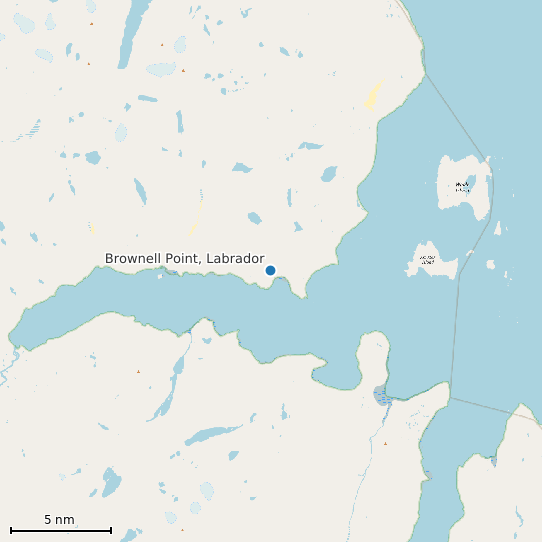 Map of Brownell Point, Labrador Tide Prediction Station
