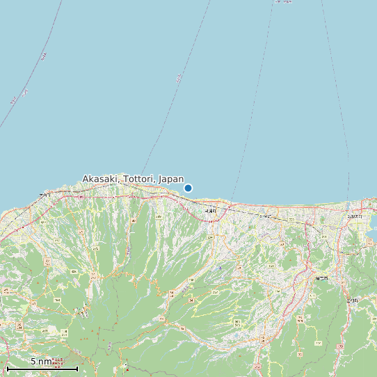 Map of Akasaki, Tottori, Japan Tide Prediction Station