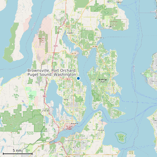 Map of Brownsville, Port Orchard, Puget Sound, Washington Tide Prediction Station