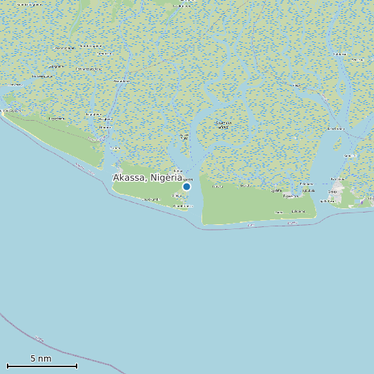 Map of Akassa, Nigeria Tide Prediction Station