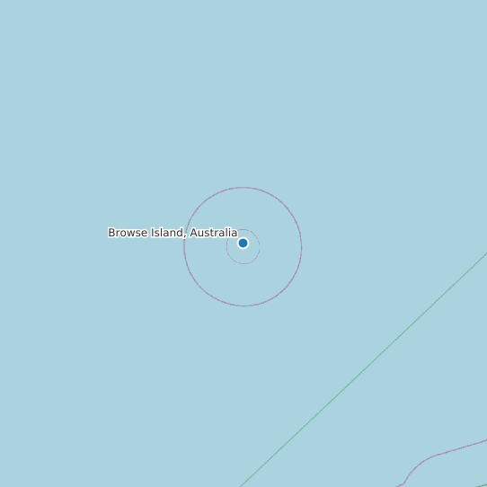 Map of Browse Island, Australia Tide Prediction Station