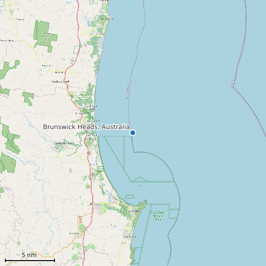 Map of Brunswick Heads, Australia Tide Prediction Station