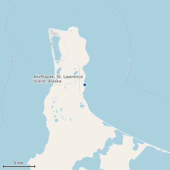 Map of Akeftapak, St. Lawrence Island, Alaska Tide Prediction Station