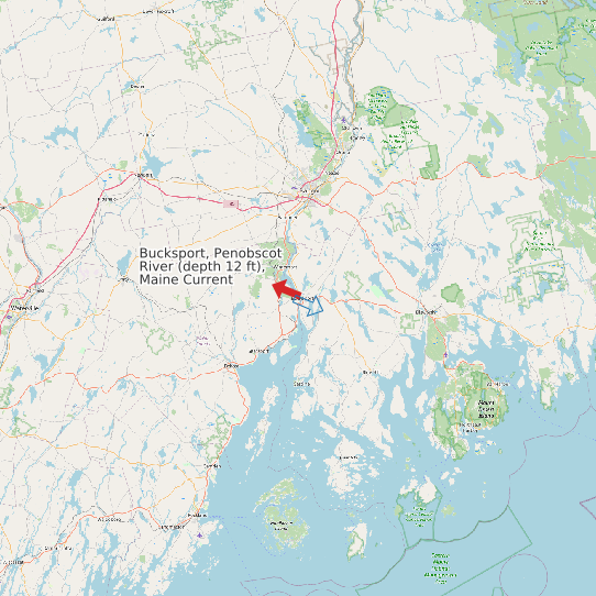 Map of Bucksport, Penobscot River (depth 12 ft), Maine Current Prediction Station