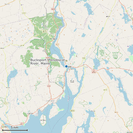 Map of Bucksport, Penobscot River, Maine Tide Prediction Station