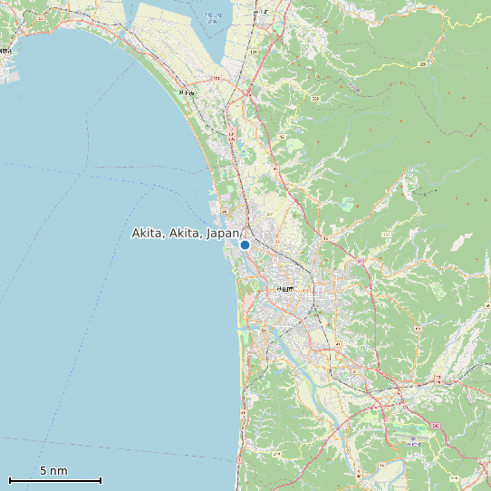 Map of Akita, Akita, Japan Tide Prediction Station