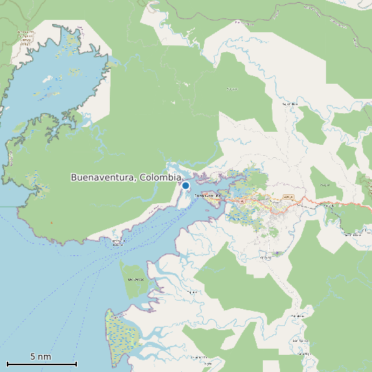 Map of Buenaventura, Colombia Tide Prediction Station