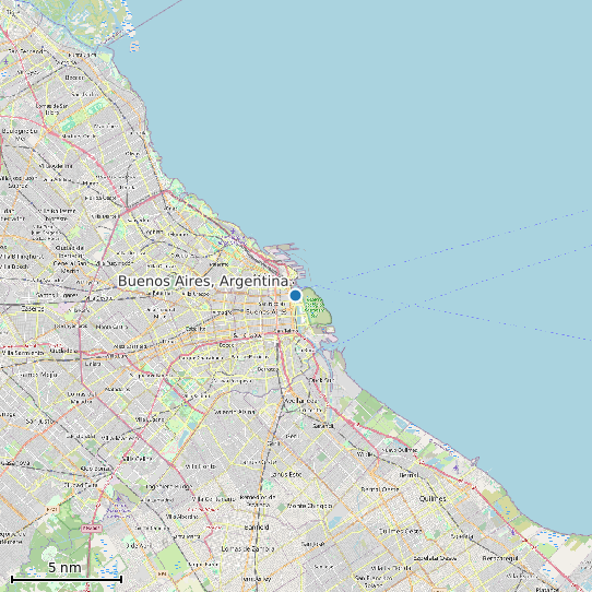 Map of Buenos Aires, Argentina Tide Prediction Station