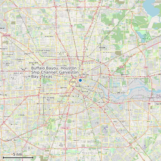 Map of Buffalo Bayou, Houston Ship Channel, Galveston Bay, Texas Tide Prediction Station