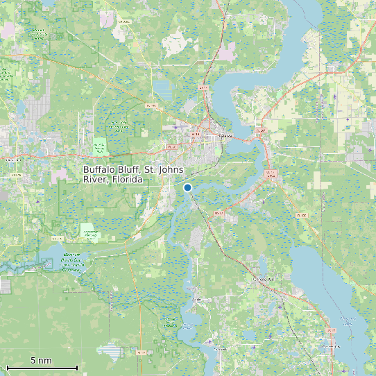 Map of Buffalo Bluff, St. Johns River, Florida Tide Prediction Station