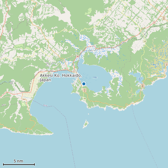 Map of Akkesi Ko, Hokkaido, Japan Tide Prediction Station