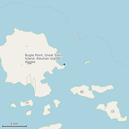 Map of Bugle Point, Great Sitkin Island, Aleutian Islands, Alaska Tide Prediction Station