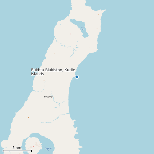 Map of Bukhta Blakiston, Kurile Islands Tide Prediction Station