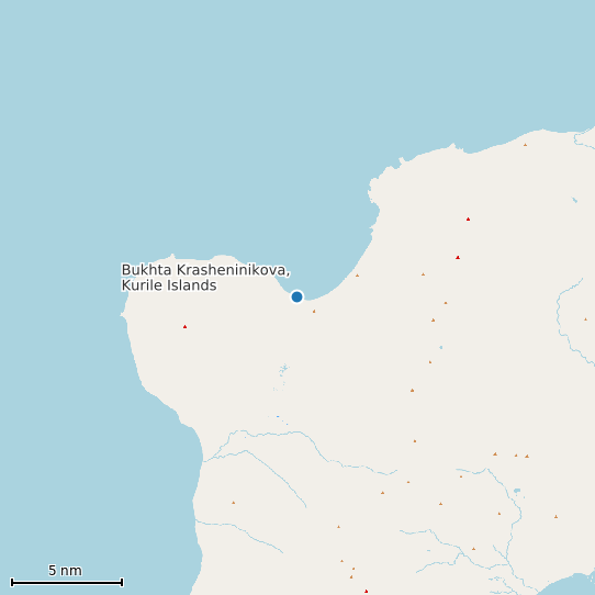 Map of Bukhta Krasheninikova, Kurile Islands Tide Prediction Station