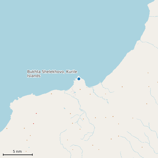 Map of Bukhta Shelekhovo, Kurile Islands Tide Prediction Station