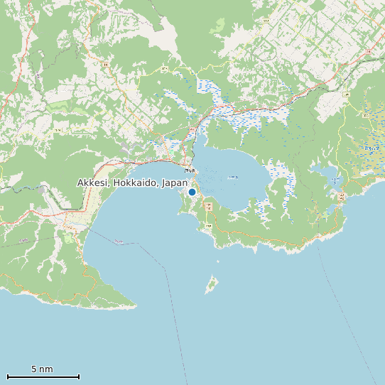 Map of Akkesi, Hokkaido, Japan Tide Prediction Station