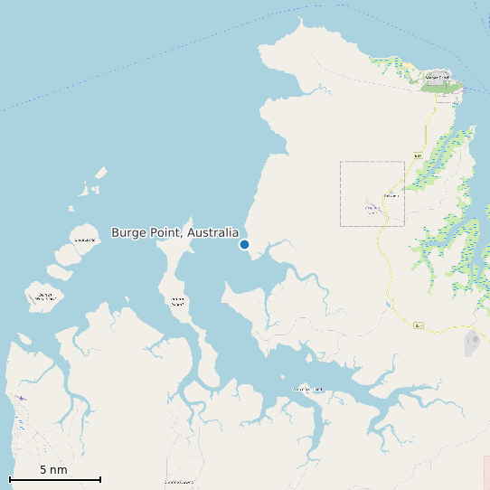 Map of Burge Point, Australia Tide Prediction Station