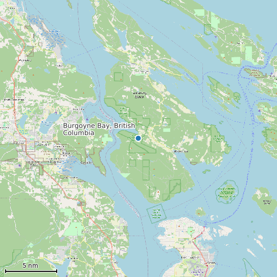 Map of Burgoyne Bay, British Columbia Tide Prediction Station