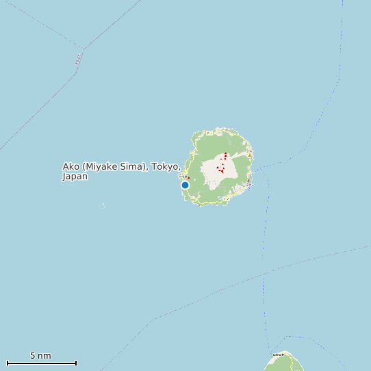 Map of Ako (Miyake Sima), Tokyo, Japan Tide Prediction Station