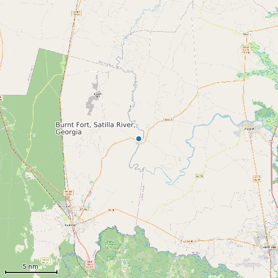 Map of Burnt Fort, Satilla River, Georgia Tide Prediction Station