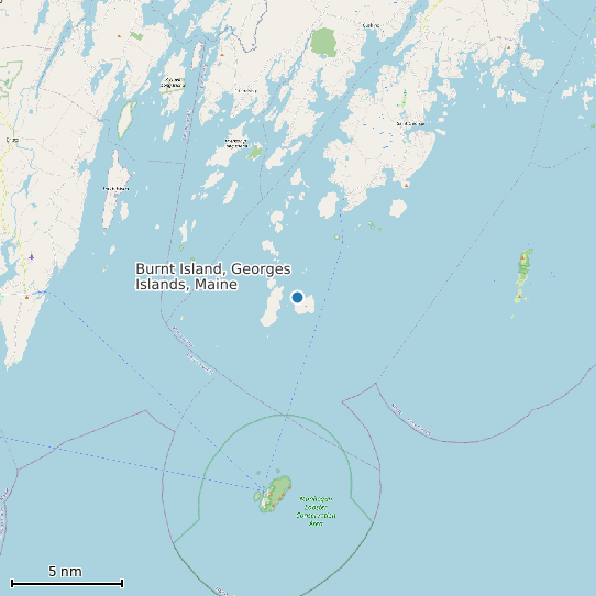 Map of Burnt Island, Georges Islands, Maine Tide Prediction Station
