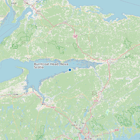 Map of Burntcoat Head, Nova Scotia Tide Prediction Station