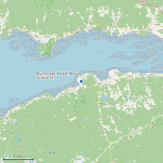Map of Burntcoat Head, Nova Scotia (2) Tide Prediction Station
