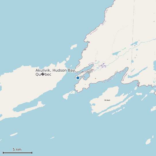 Map of Akulivik, Hudson Bay, Qu�bec Tide Prediction Station