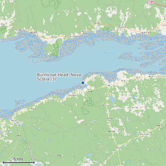 Map of Burntcoat Head, Nova Scotia (3) Tide Prediction Station