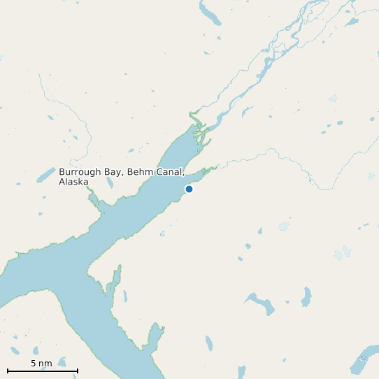 Map of Burrough Bay, Behm Canal, Alaska Tide Prediction Station