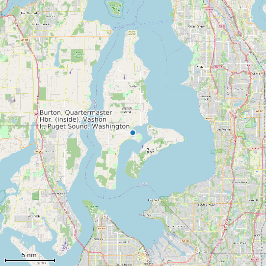 Map of Burton, Quartermaster Hbr. (inside), Vashon I., Puget Sound, Washington Tide Prediction Station