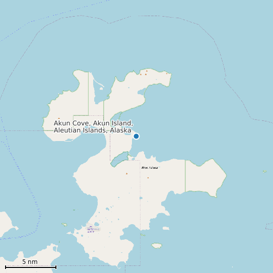 Map of Akun Cove, Akun Island, Aleutian Islands, Alaska Tide Prediction Station