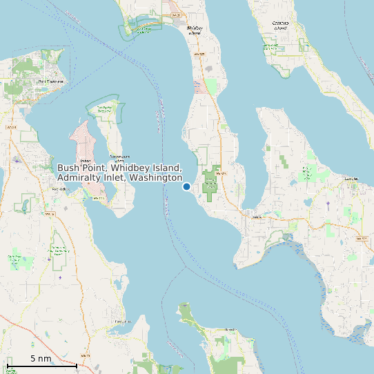Map of Bush Point, Whidbey Island, Admiralty Inlet, Washington Tide Prediction Station