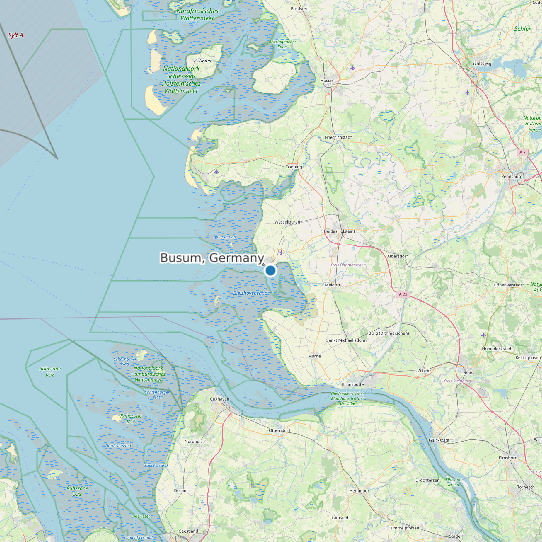 Map of Busum, Germany Tide Prediction Station