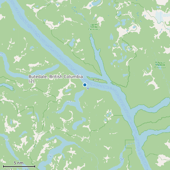 Map of Butedale, British Columbia (2) Tide Prediction Station