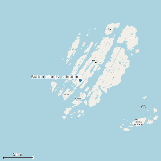 Map of Button Islands, Labrador Tide Prediction Station