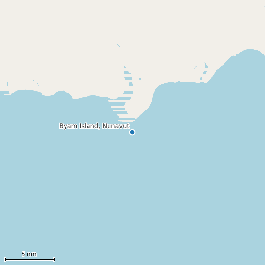 Map of Byam Island, Nunavut Tide Prediction Station