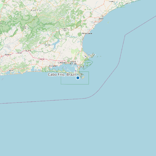 Map of Cabo Frio, Brazil Tide Prediction Station