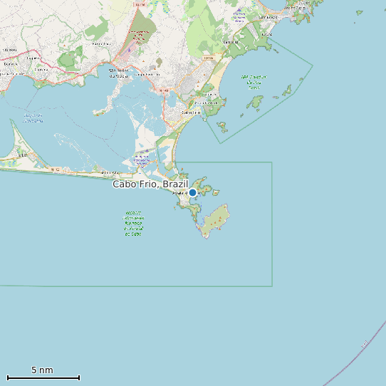 Map of Cabo Frio, Brazil Tide Prediction Station